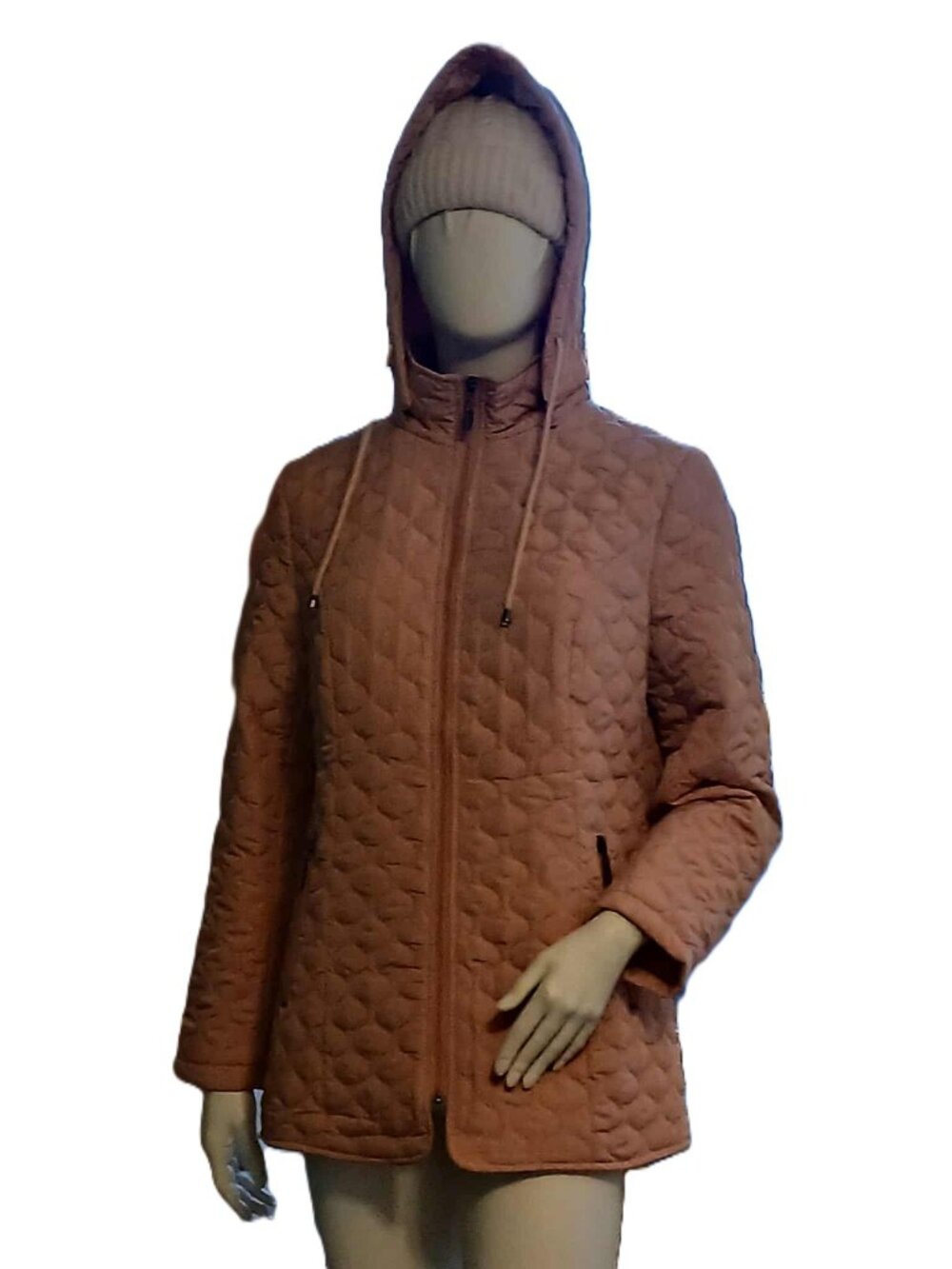 Salmon colour Identity light weight coat. Car coat